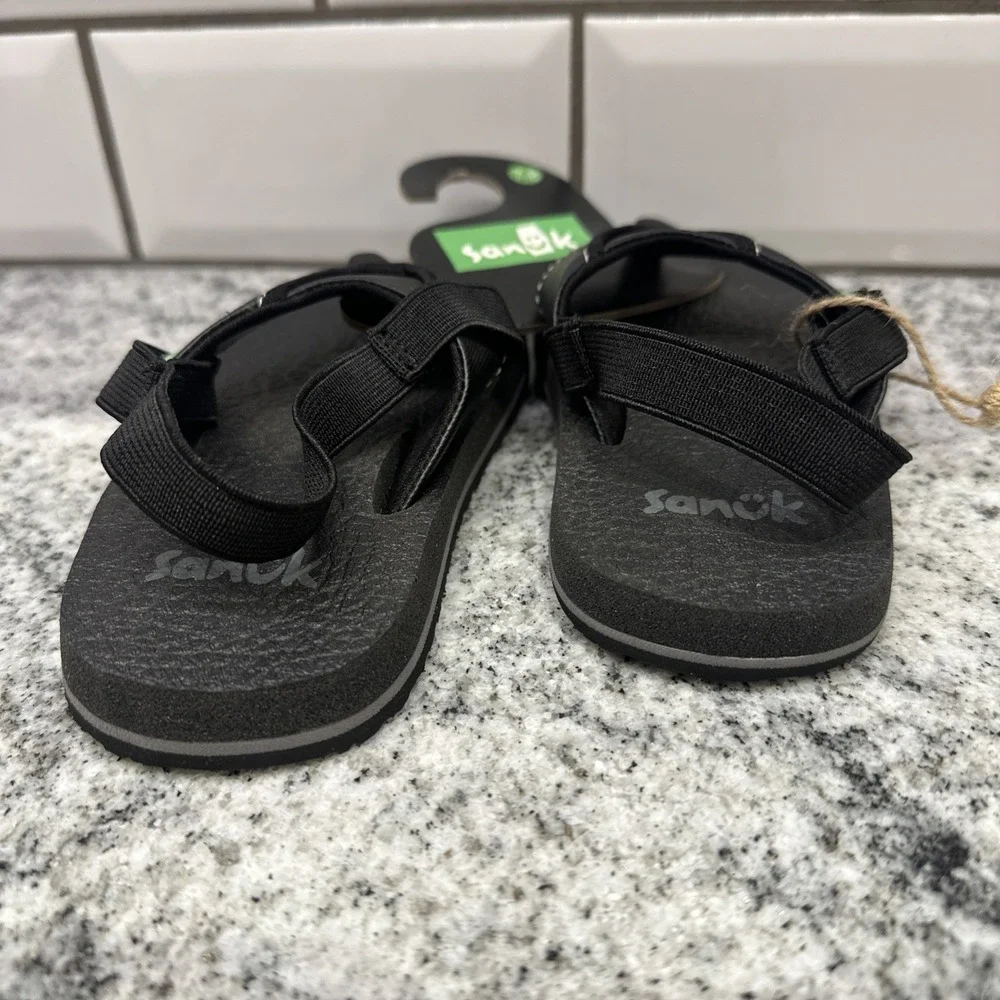 Sanuk Root Beer Cozy Baby Toddler Flip Flop Sandal 7-8 Slingback Water Beach New